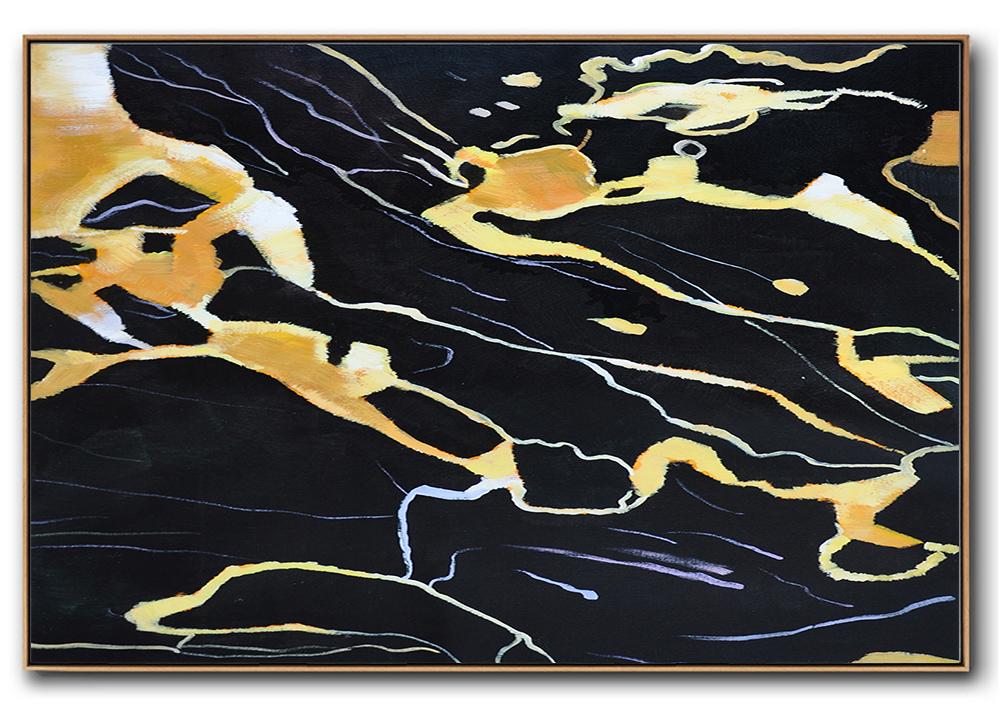 Hand painted Oversized Horizontal Abstract Marble Art on canvas art gallery pictures